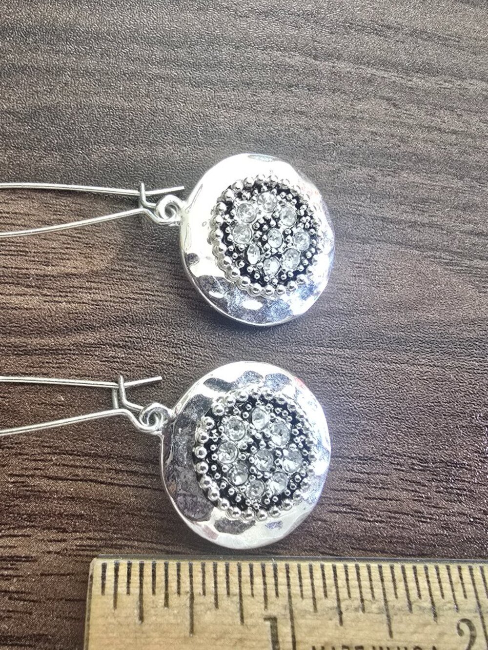 Brighton Jewelry Hammered Round Earrings with Wrapped Wire